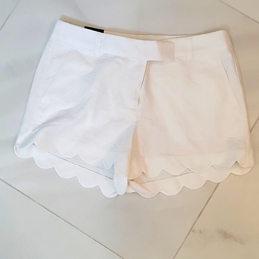 Jcrew Scalloped White Shorts
